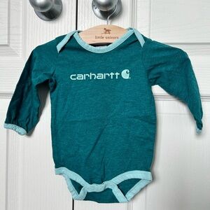 Carhartt Teal Baby Onesie